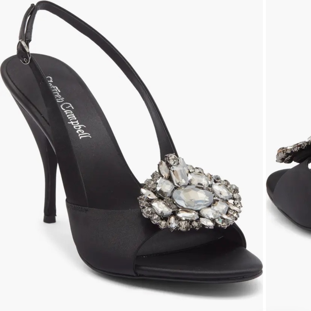 Jeffrey Campbell Black Crystal Embellished Heels Triomphe